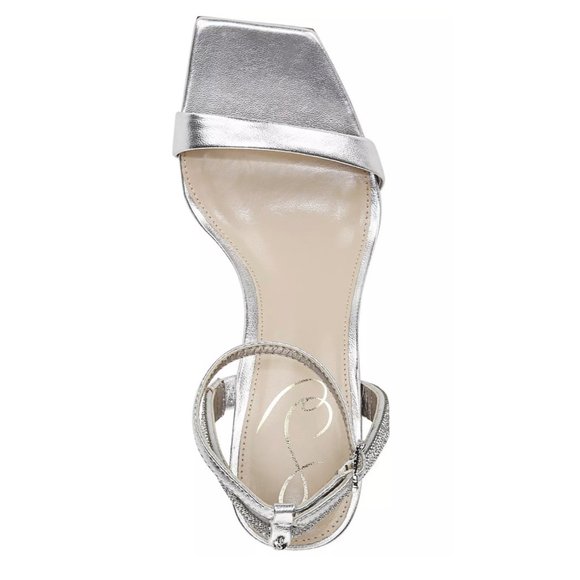 SAM EDELMAN Women's Opehlia Rhinestone Evening Sandals Silver 7 - Picture 4 of 9
